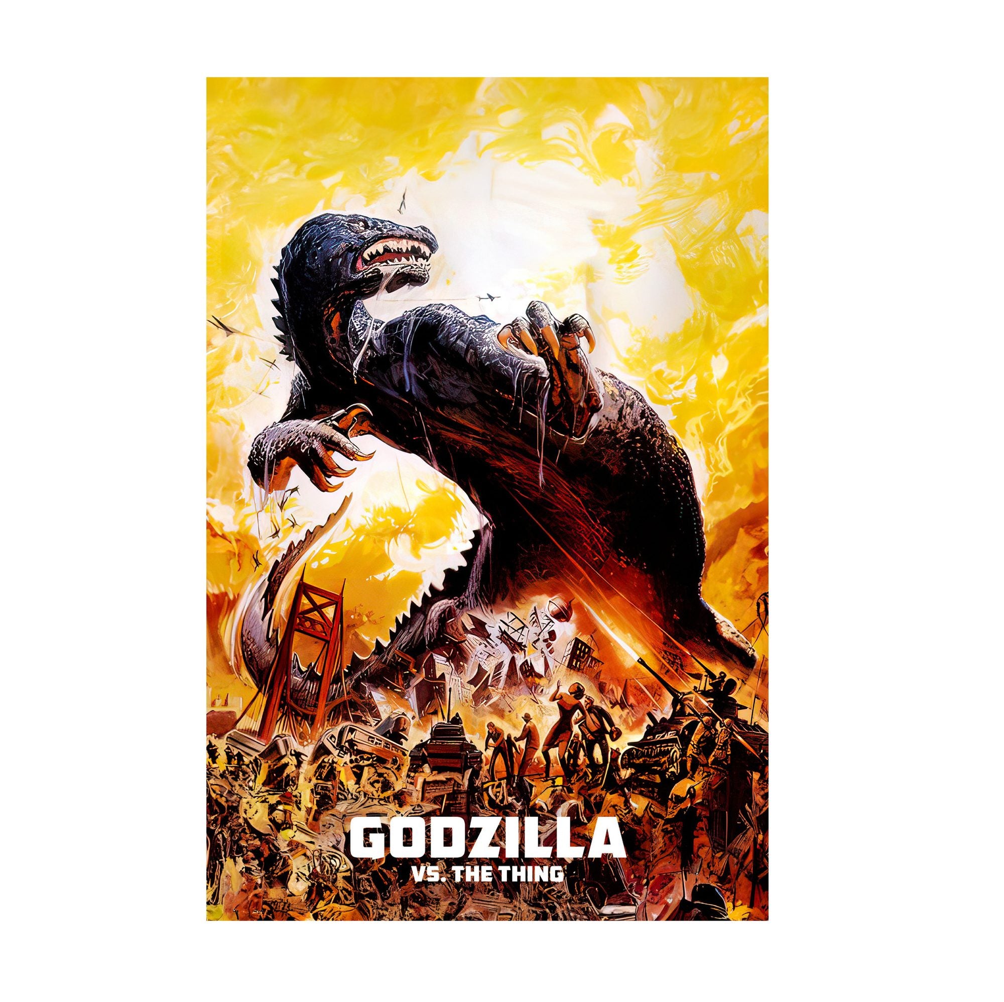 Godzilla vs. The Thing (1964) Movie Illustrated Art poster print